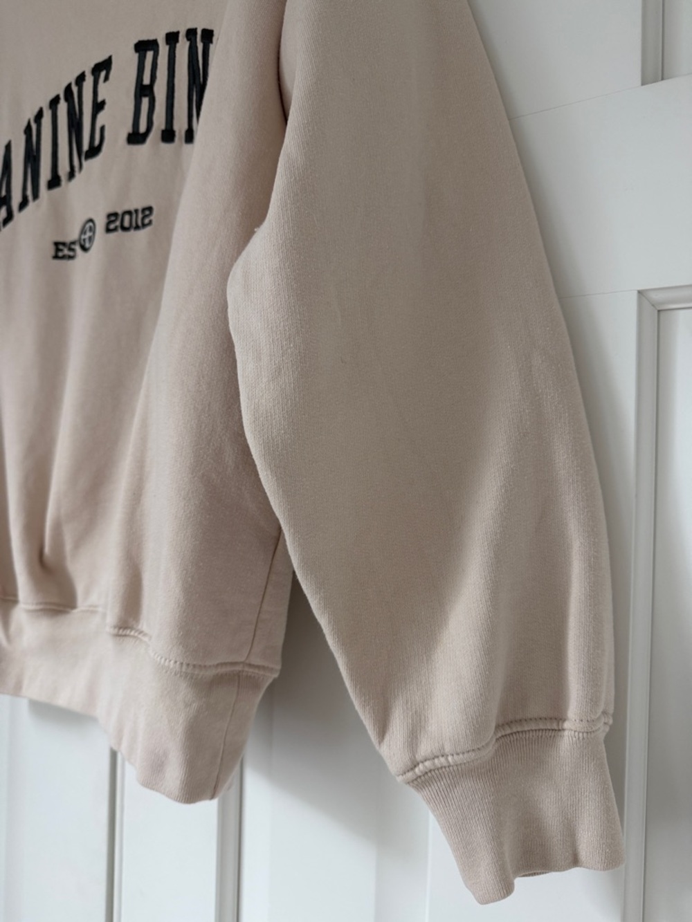 Anine Bing Sweatshirt XS | Anine Bing Crewneck Sweatshirt Embroidered - Picture 7 of 11